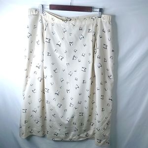 West Bay 22W Cotton Blossom Patterned Skirt in Beige Brown Plus Workwear